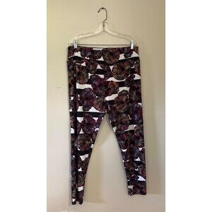 LuLaRoe Womens Tall & Curvy 2 TC2 Flowers Floral Skull Leggings Halloween